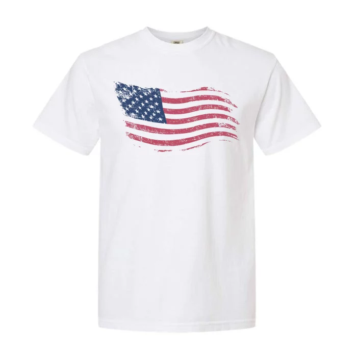 4th Of July Vintage USA Flag Garment-Dyed Heavyweight T-Shirt