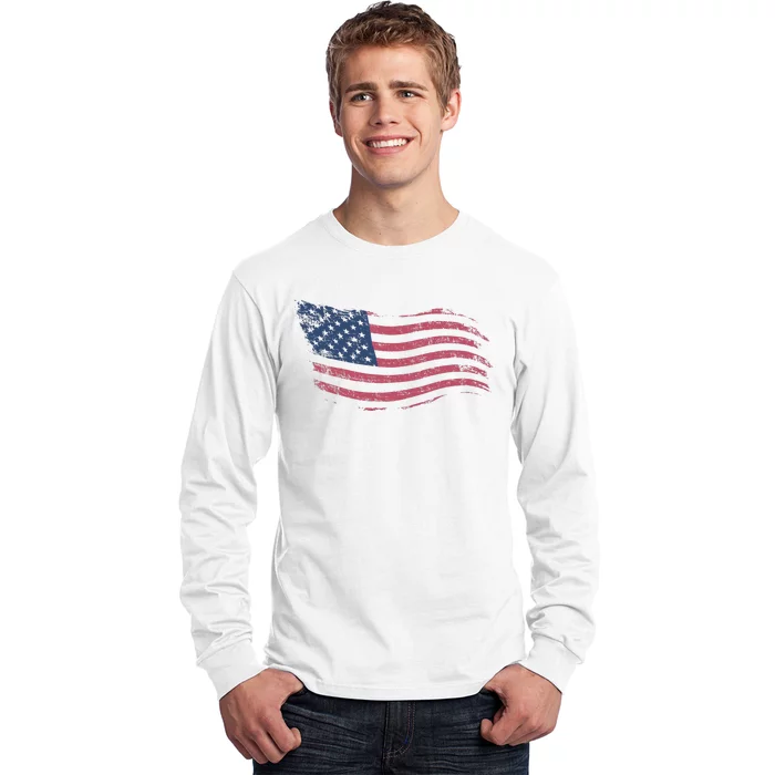 4th Of July Vintage USA Flag Long Sleeve Shirt