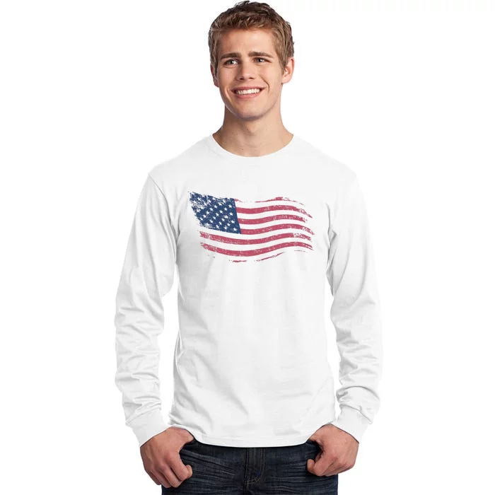 4th Of July Vintage USA Flag Tall Long Sleeve T-Shirt