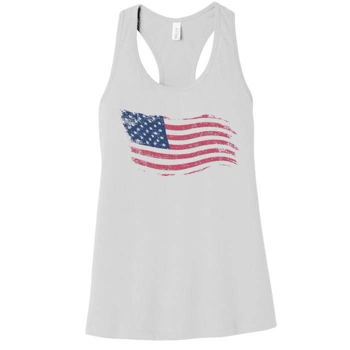 4th Of July Vintage USA Flag Women's Racerback Tank