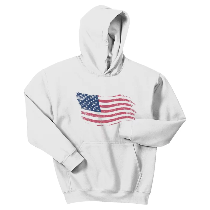 4th Of July Vintage USA Flag Kids Hoodie