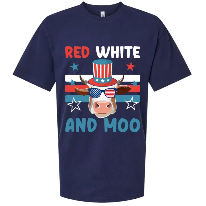 4th Of July Design Moorica Highland Cow Usa Patriotic Cow Gift Sueded Cloud Jersey T-Shirt