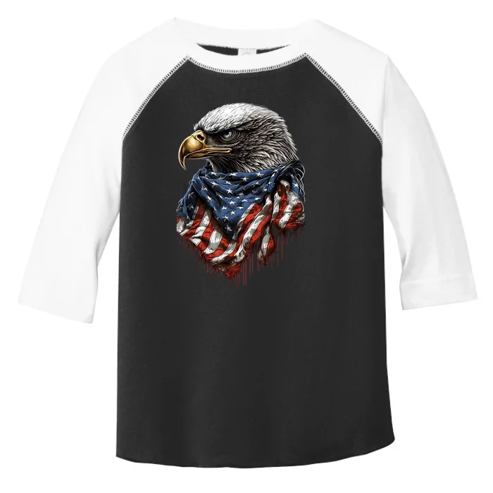 4th Of July Bald Eagle American US Flag Country 4th Of July Toddler Fine Jersey T-Shirt