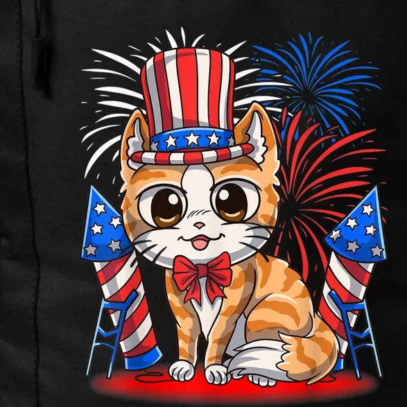 4th Of July Patriotic Cat Funny American Flag Meowica Cute Daily Commute Backpack