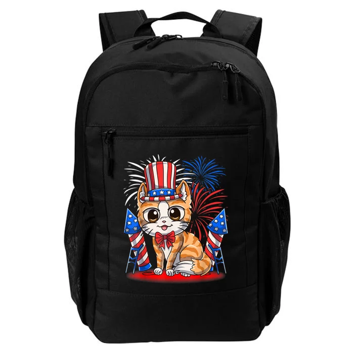 4th Of July Patriotic Cat Funny American Flag Meowica Cute Daily Commute Backpack