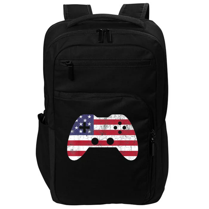 4th Of July Video Game Gamer Boy Men USA Impact Tech Backpack