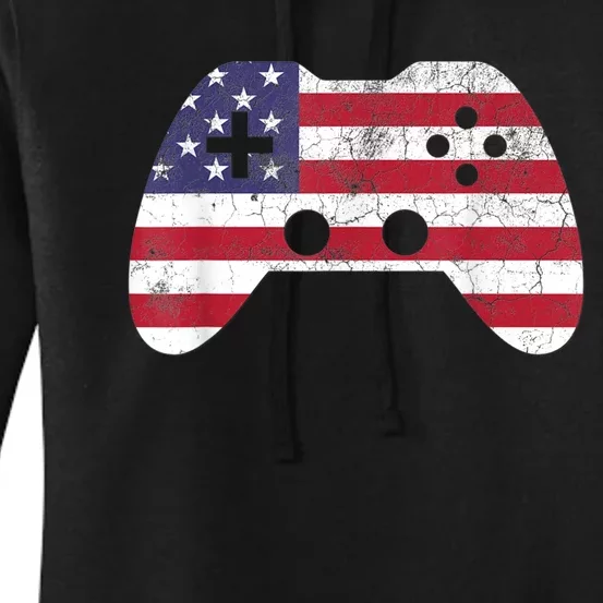 4th Of July Video Game Gamer Boy Men USA Women's Pullover Hoodie