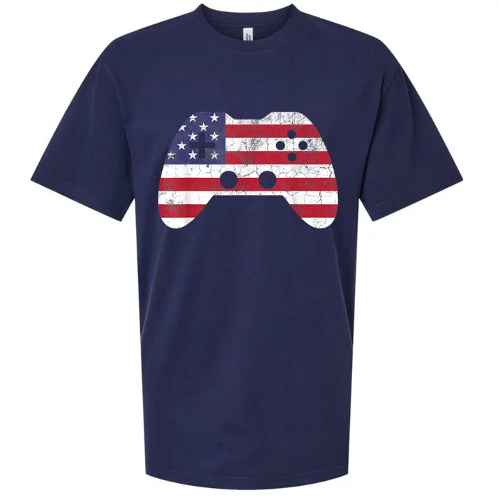 4th Of July Video Game Gamer Boy Men USA Sueded Cloud Jersey T-Shirt