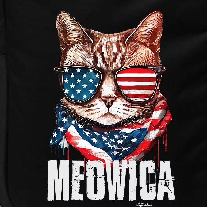 4th of July Meowica American Flag Cat Impact Tech Backpack