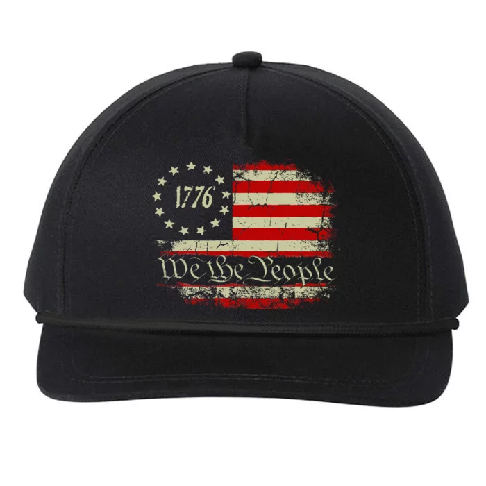 4th Of July We The People 1776 Usa Flag Snapback Five-Panel Rope Hat