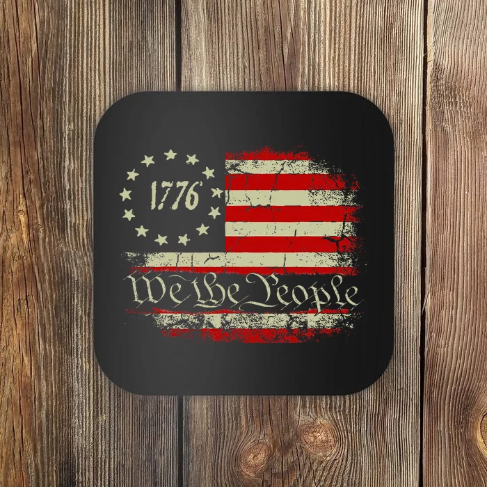 4th Of July We The People 1776 Usa Flag Coaster