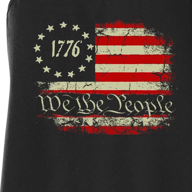 4th Of July We The People 1776 Usa Flag Women's Racerback Tank