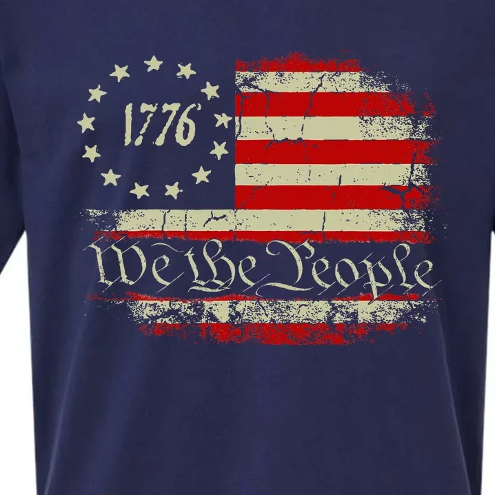 4th Of July We The People 1776 Usa Flag Sueded Cloud Jersey T-Shirt