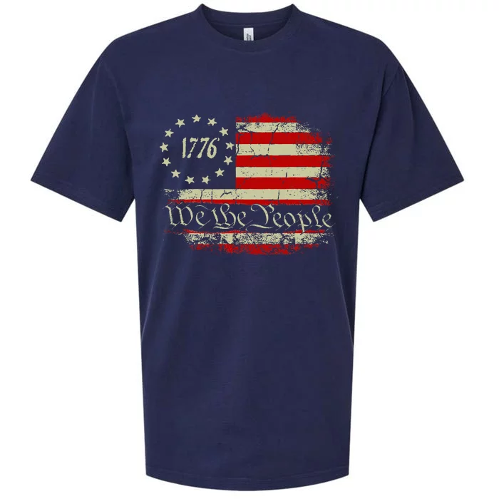 4th Of July We The People 1776 Usa Flag Sueded Cloud Jersey T-Shirt