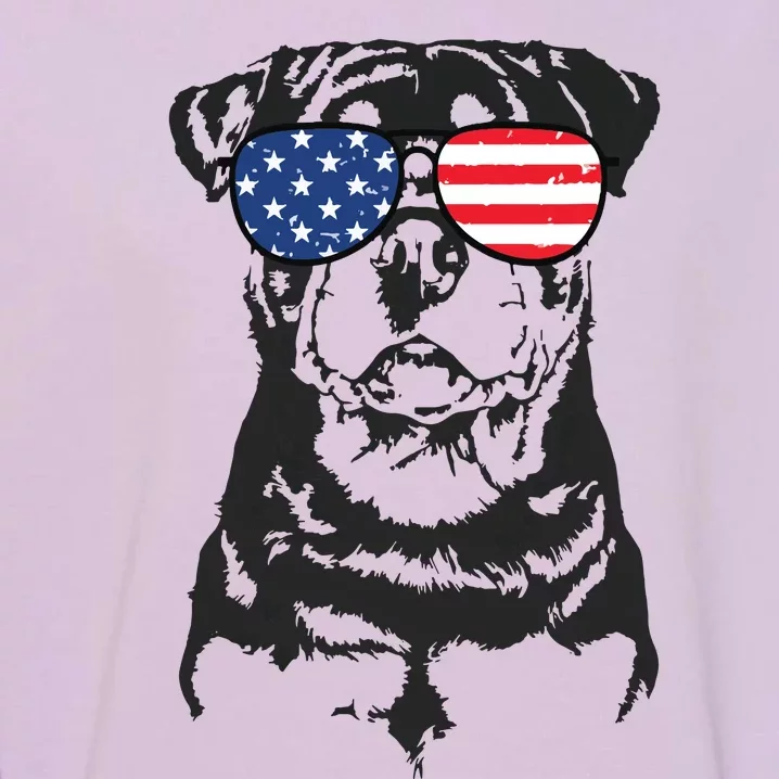 4th Of July Rottweiler Rottie Dog Patriotic USA Sunglasses Garment-Dyed Sweatshirt