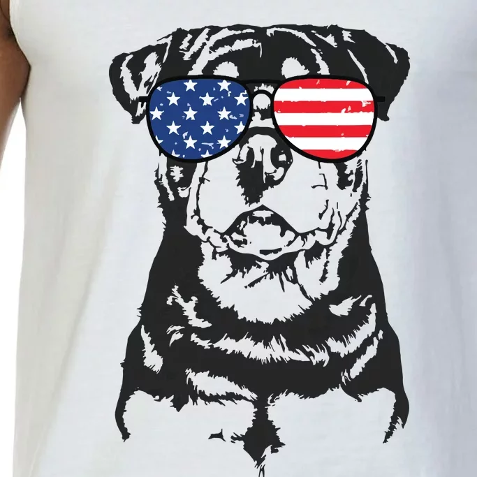 4th Of July Rottweiler Rottie Dog Patriotic USA Sunglasses Comfort Colors® Tank Top