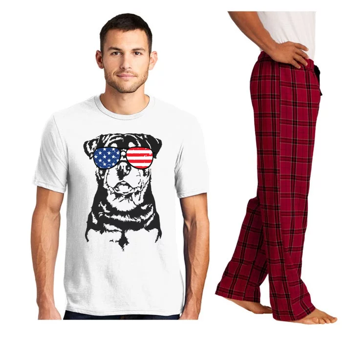 4th Of July Rottweiler Rottie Dog Patriotic USA Sunglasses Pajama Set