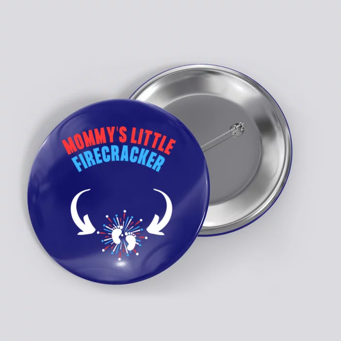 4th Of July Pregnancy Announcet Mommys Little Firecracker Gift Button