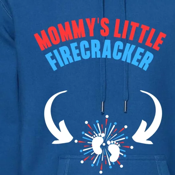 4th Of July Pregnancy Announcet Mommys Little Firecracker Gift Premium Hoodie