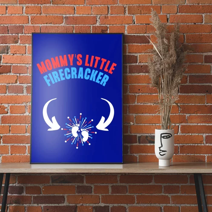 4th Of July Pregnancy Announcet Mommys Little Firecracker Gift Poster