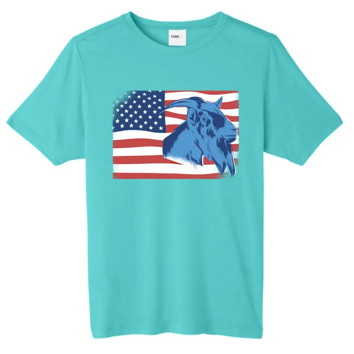 4th Of July American Flag Patrioticic Goat Cool Gift ChromaSoft Performance T-Shirt