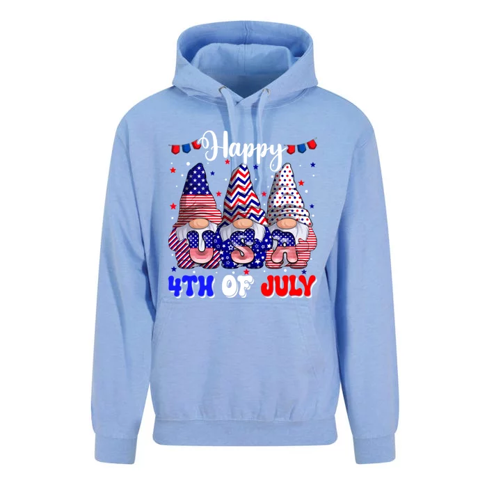 4th Of July Gnomes Happy 4th Of July Fireworks Usa Flag Gift Unisex Surf Hoodie