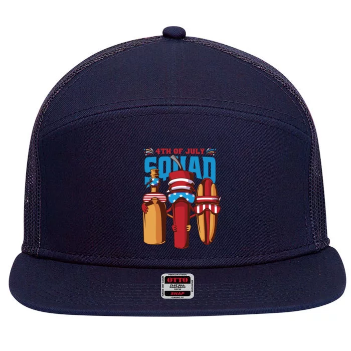 4th Of July Squad 7 Panel Mesh Trucker Snapback Hat