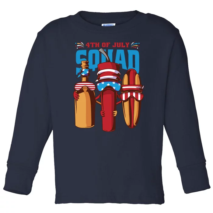 4th Of July Squad Toddler Long Sleeve Shirt