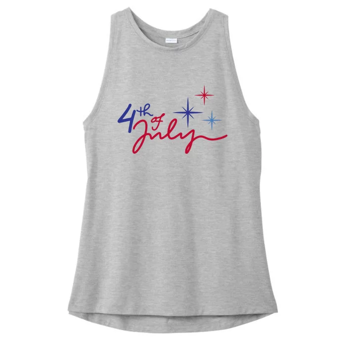 4th Of July Celebration Cute Ladies Tri-Blend Wicking Tank