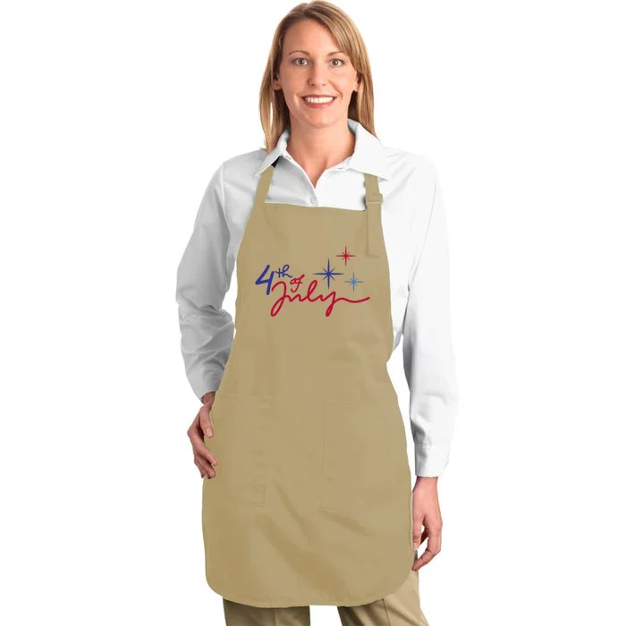 4th Of July Celebration Cute Full-Length Apron With Pocket