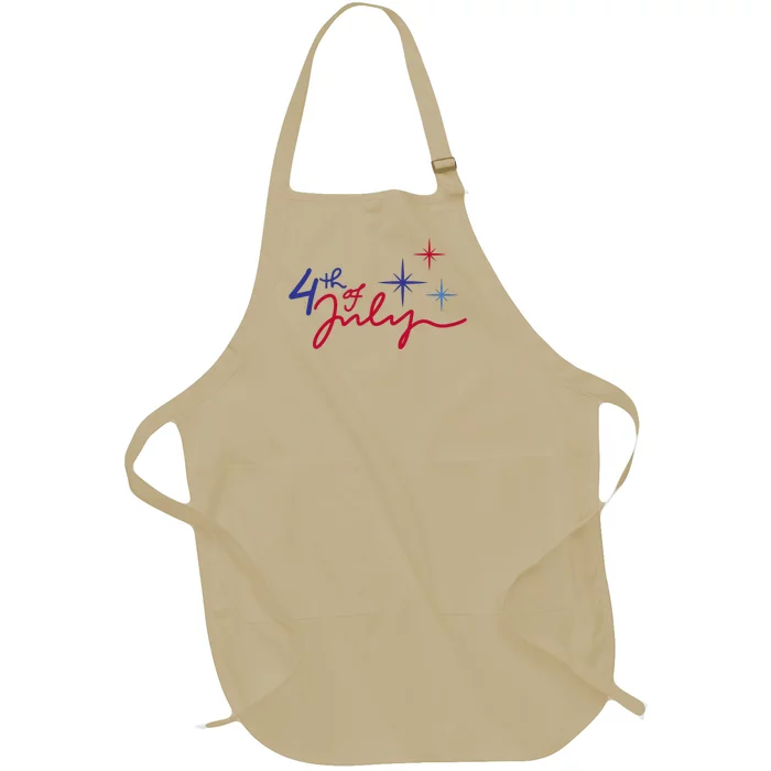 4th Of July Celebration Cute Full-Length Apron With Pocket