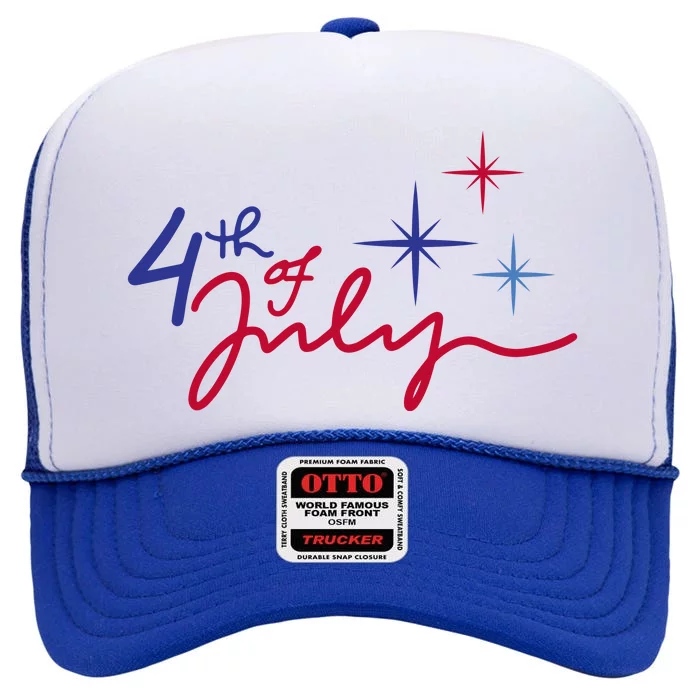 4th Of July Celebration Cute High Crown Mesh Trucker Hat