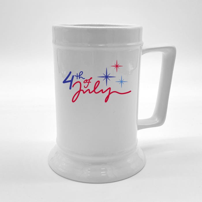 4th Of July Celebration Cute Front & Back Beer Stein