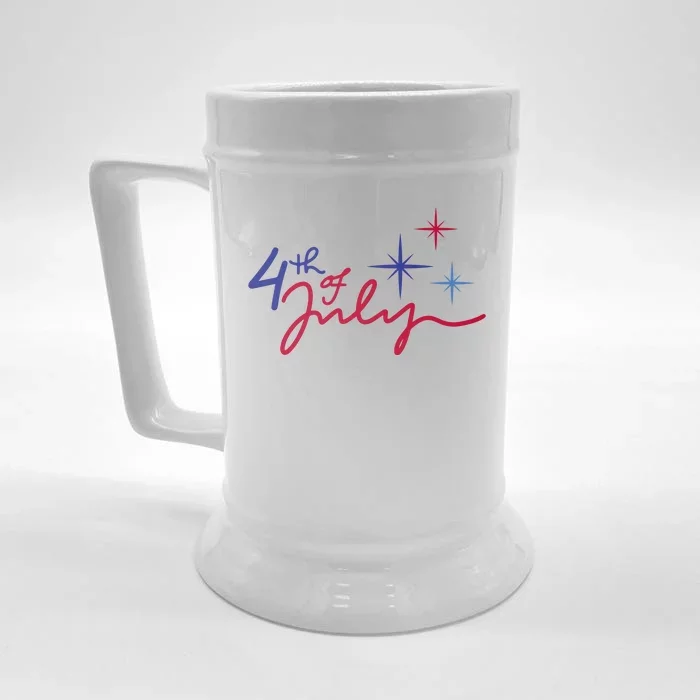 4th Of July Celebration Cute Front & Back Beer Stein