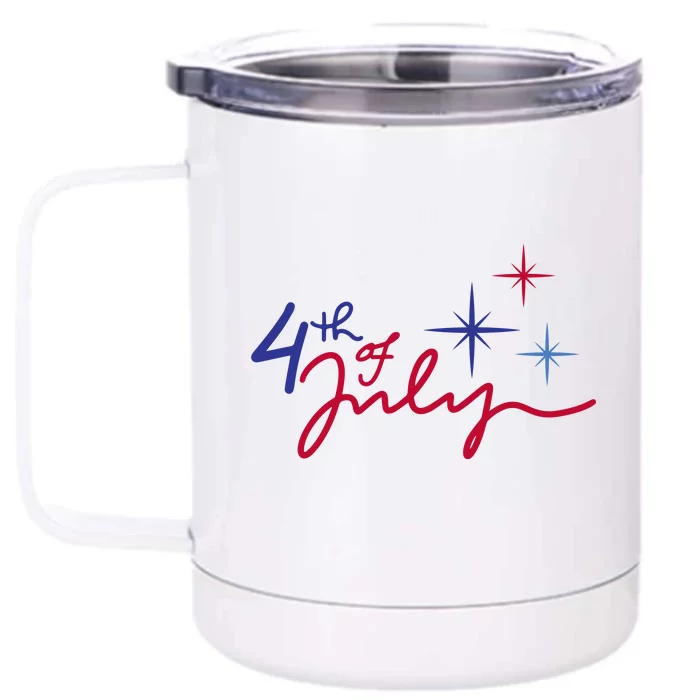 4th Of July Celebration Cute Front & Back 12oz Stainless Steel Tumbler Cup