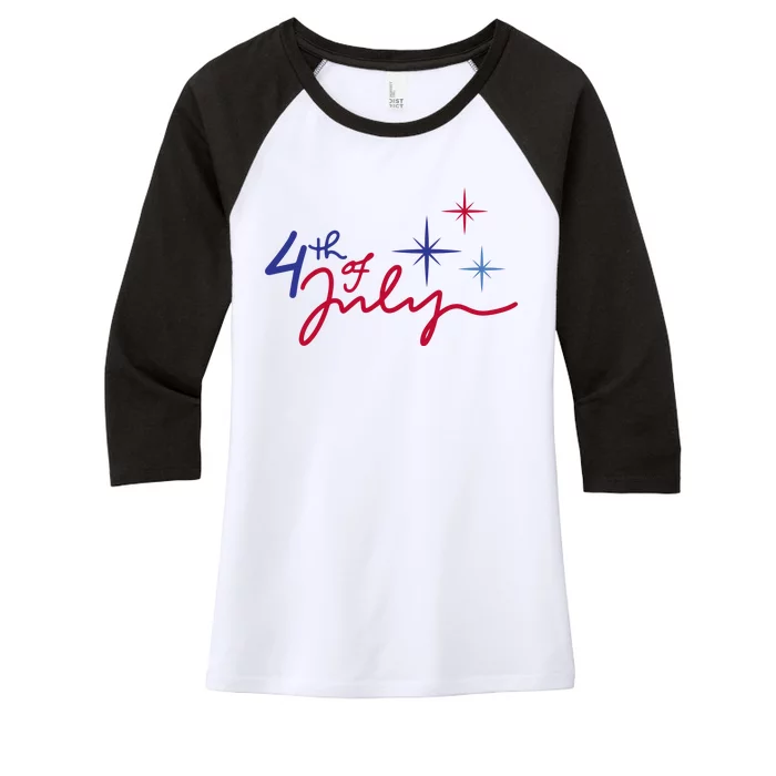 4th Of July Celebration Cute Women's Tri-Blend 3/4-Sleeve Raglan Shirt