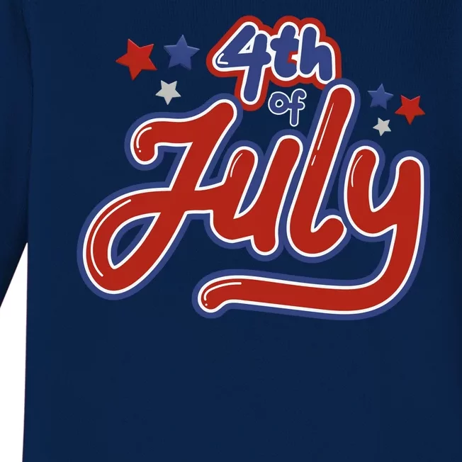 4th Of July Holiday Celebration Baby Long Sleeve Bodysuit