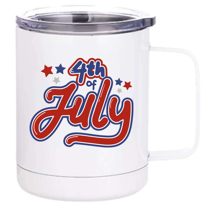 4th Of July Holiday Celebration Front & Back 12oz Stainless Steel Tumbler Cup