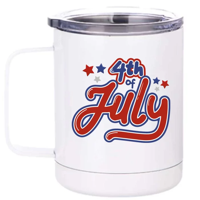 4th Of July Holiday Celebration Front & Back 12oz Stainless Steel Tumbler Cup