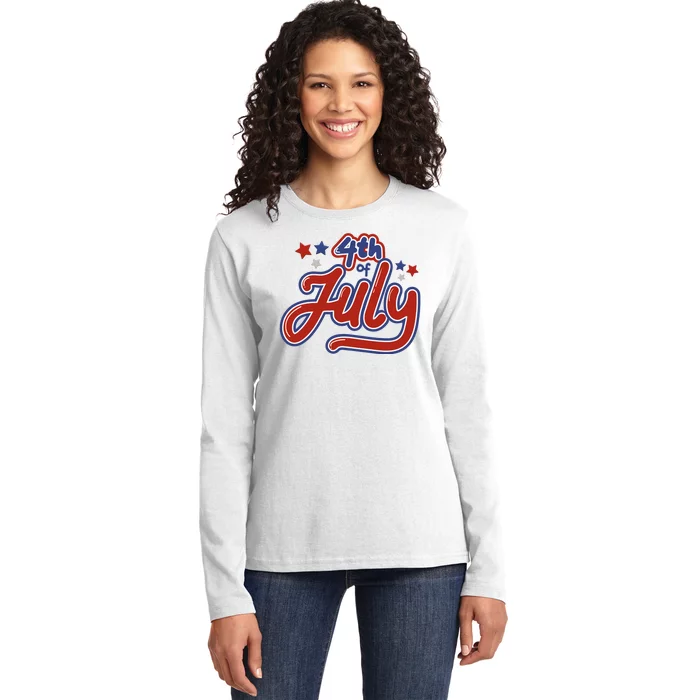 4th Of July Holiday Celebration Ladies Long Sleeve Shirt