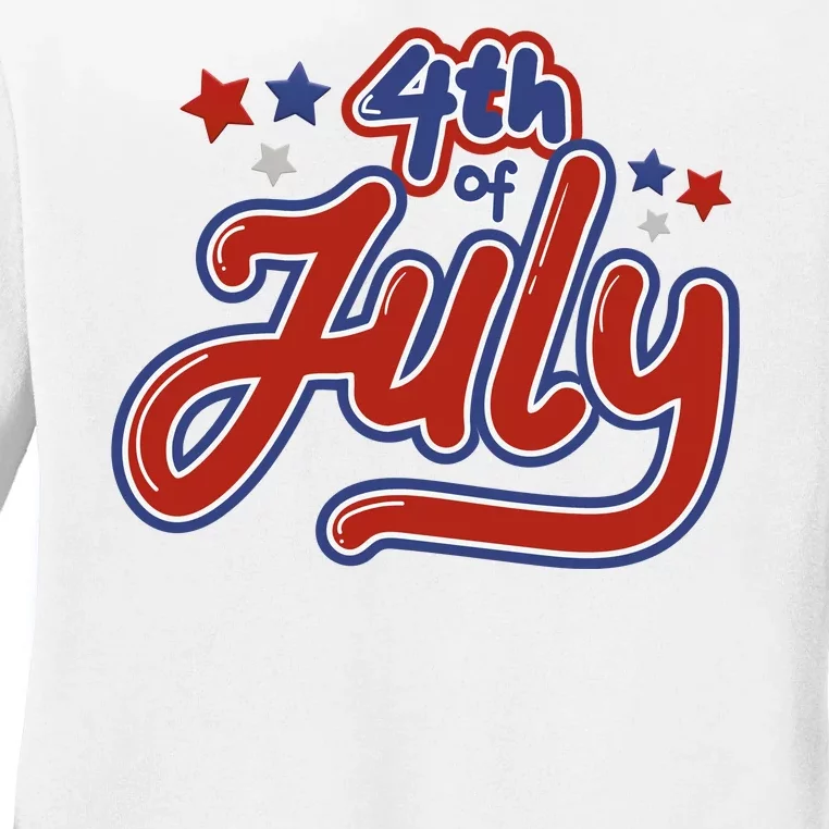 4th Of July Holiday Celebration Ladies Long Sleeve Shirt