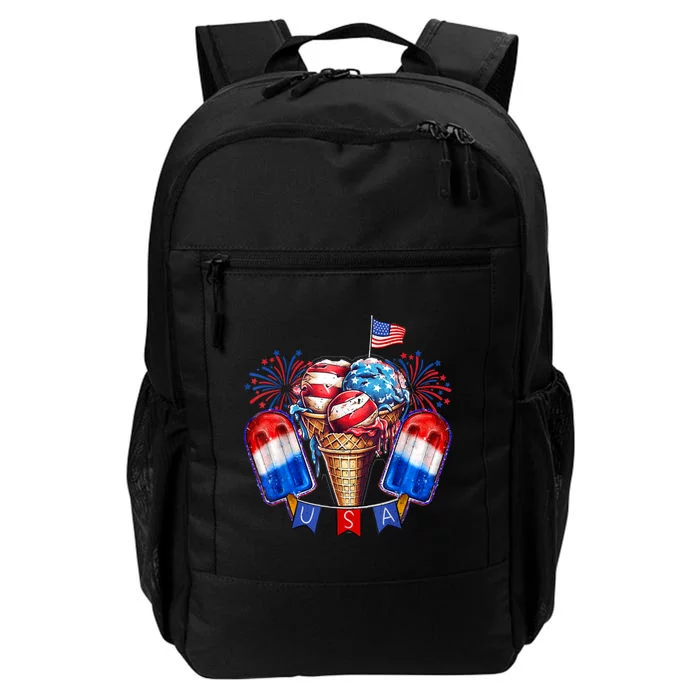 4th Of July Patriotic Ice Cream Popsicle American Flag Daily Commute Backpack