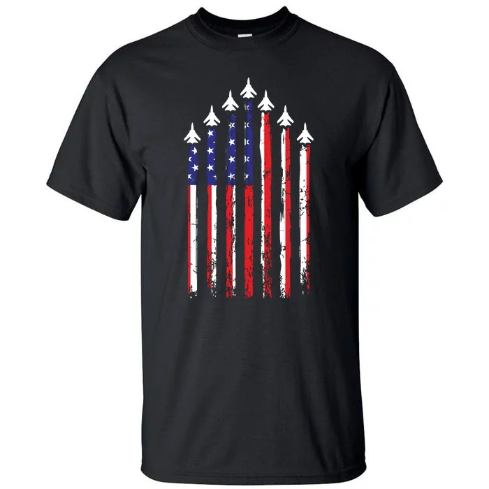 4th Of July Veteran Patriotic Fighter Jets Tall T-Shirt