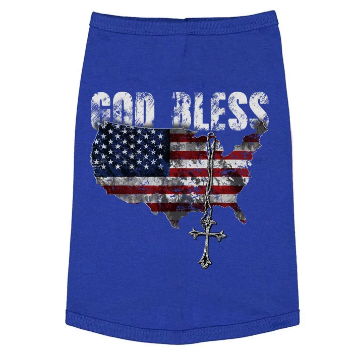 4th Of July American Flag God Bless America Doggie Tank