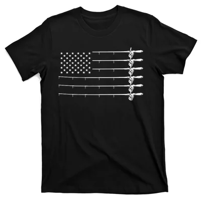 USA Flag Fishing Dad Grandpa Vintage Fishing Dad T-Shirt