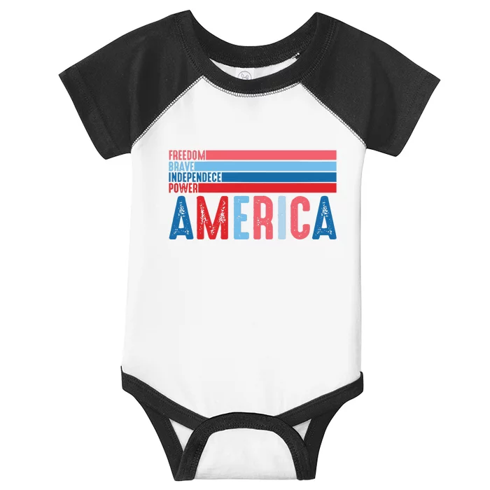 4th Of July Freedom America Vintage Infant Baby Jersey Bodysuit