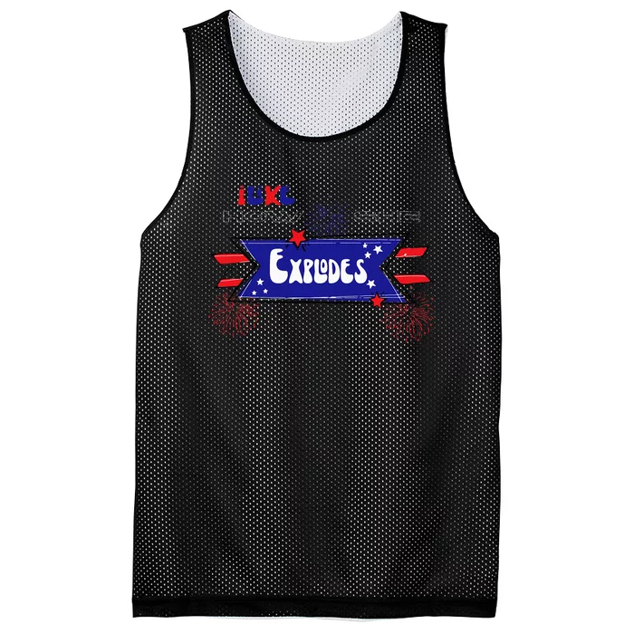 4th Of July I Like How She Explodes Firework USA Flag (1) Mesh Reversible Basketball Jersey Tank