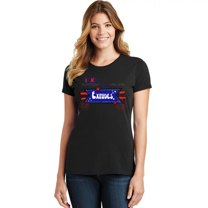 4th Of July I Like How She Explodes Firework USA Flag (1) Women's T-Shirt