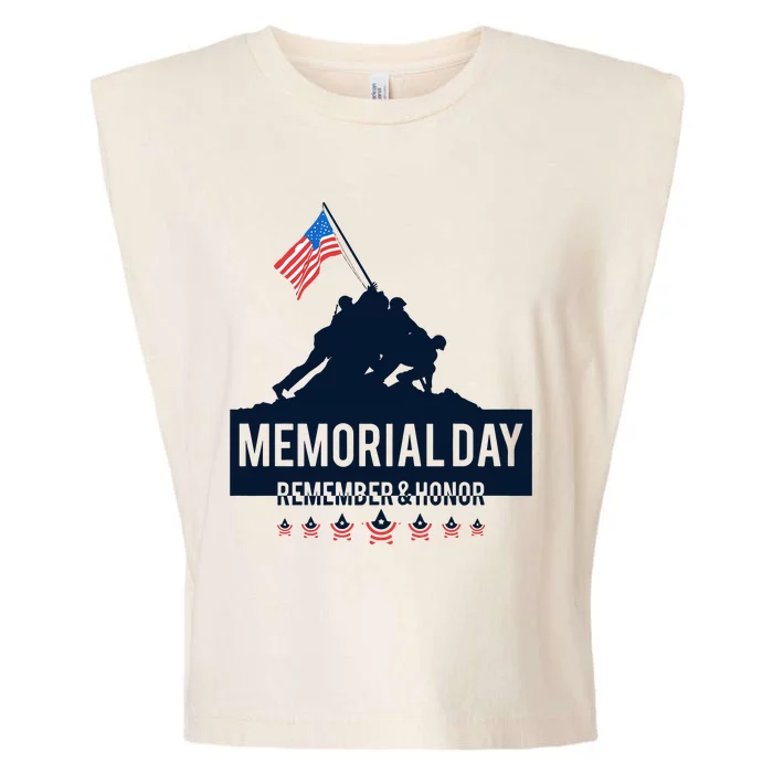 4th Of July Remember And Honor Memorial Day Gift For Veteran Garment-Dyed Women's Muscle Tee