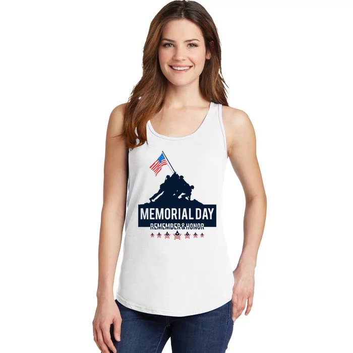 4th Of July Remember And Honor Memorial Day Gift For Veteran Ladies Essential Tank